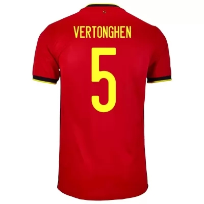 Miesten Belgian jalkapallomaajoukkue Jan Vertonghen #5 Kotipaita Punainen 2021 Lyhythihainen Paita