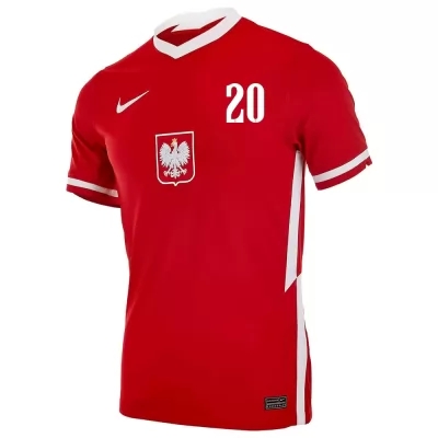 Lapset Puolan Jalkapallomaajoukkue Piotr Zielinski #20 Kotipaita Punainen 2021 Lyhythihainen Paita
