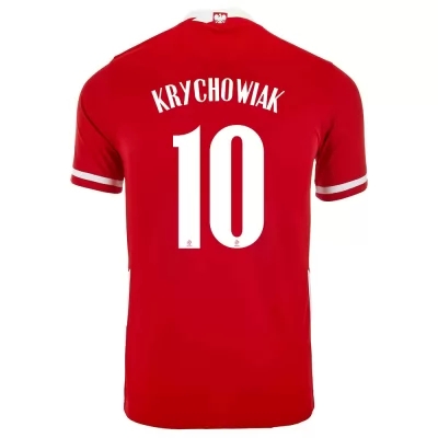 Lapset Puolan Jalkapallomaajoukkue Grzegorz Krychowiak #10 Kotipaita Punainen 2021 Lyhythihainen Paita