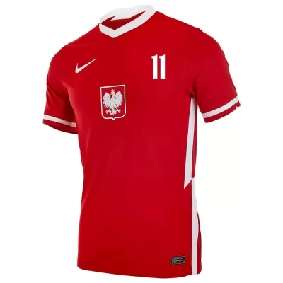 Lapset Puolan Jalkapallomaajoukkue Karol Swiderski #11 Kotipaita Punainen 2021 Lyhythihainen Paita