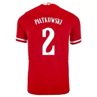 Lapset Puolan Jalkapallomaajoukkue Kamil Piatkowski #2 Kotipaita Punainen 2021 Lyhythihainen Paita