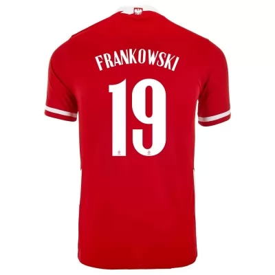 Lapset Puolan Jalkapallomaajoukkue Przemyslaw Frankowski #19 Kotipaita Punainen 2021 Lyhythihainen Paita