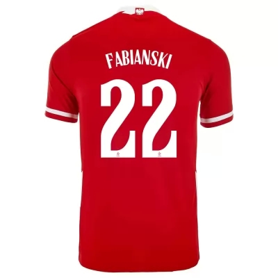Miesten Puolan Jalkapallomaajoukkue Lukasz Fabianski #22 Kotipaita Punainen 2021 Lyhythihainen Paita