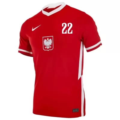 Lapset Puolan Jalkapallomaajoukkue Lukasz Fabianski #22 Kotipaita Punainen 2021 Lyhythihainen Paita
