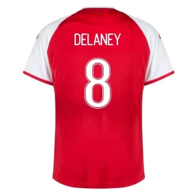 Lapset Tanskan Jalkapallomaajoukkue Thomas Delaney #8 Kotipaita Punainen 2021 Lyhythihainen Paita