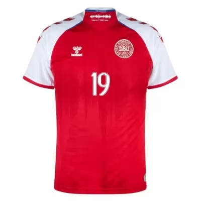 Lapset Tanskan Jalkapallomaajoukkue Jonas Wind #19 Kotipaita Punainen 2021 Lyhythihainen Paita