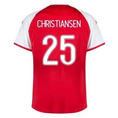 Miesten Tanskan Jalkapallomaajoukkue Anders Christiansen #25 Kotipaita Punainen 2021 Lyhythihainen Paita