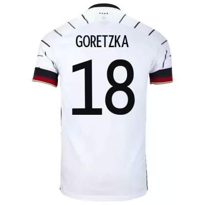 Lapset Saksan jalkapallomaajoukkue Leon Goretzka #18 Kotipaita Valkoinen 2021 Lyhythihainen Paita