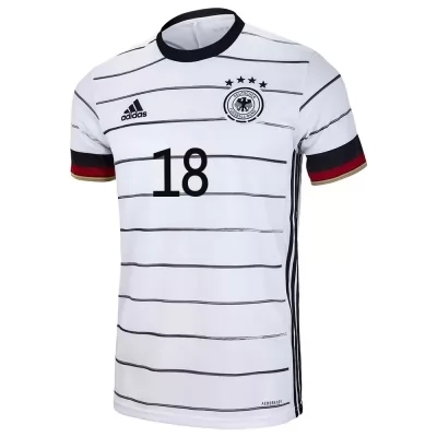 Lapset Saksan Jalkapallomaajoukkue Leon Goretzka #18 Kotipaita Valkoinen 2021 Lyhythihainen Paita