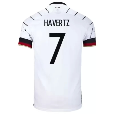 Lapset Saksan jalkapallomaajoukkue Kai Havertz #7 Kotipaita Valkoinen 2021 Lyhythihainen Paita