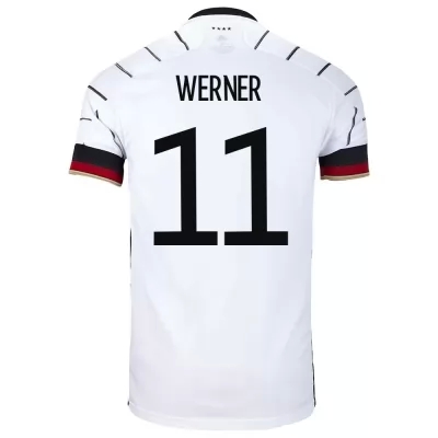 Naisten Saksan jalkapallomaajoukkue Timo Werner #11 Kotipaita Valkoinen 2021 Lyhythihainen Paita