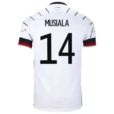 Lapset Saksan jalkapallomaajoukkue Jamal Musiala #14 Kotipaita Valkoinen 2021 Lyhythihainen Paita