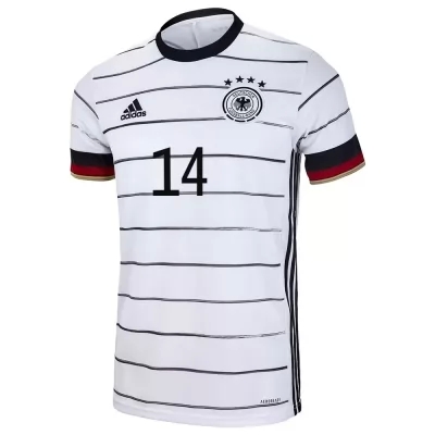 Naisten Saksan Jalkapallomaajoukkue Jamal Musiala #14 Kotipaita Valkoinen 2021 Lyhythihainen Paita