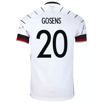 Naisten Saksan jalkapallomaajoukkue Robin Gosens #20 Kotipaita Valkoinen 2021 Lyhythihainen Paita
