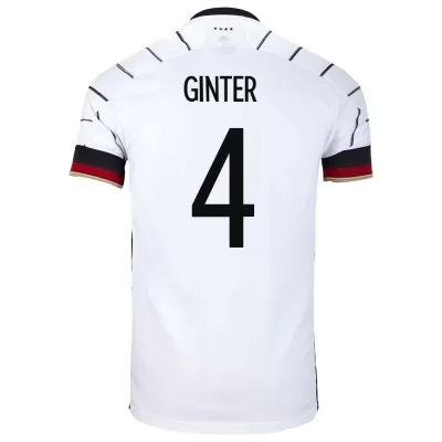 Naisten Saksan jalkapallomaajoukkue Matthias Ginter #4 Kotipaita Valkoinen 2021 Lyhythihainen Paita