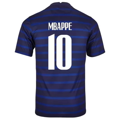 Naisten Ranskan jalkapallomaajoukkue Kylian Mbappe #10 Kotipaita Tummansininen 2021 Lyhythihainen Paita