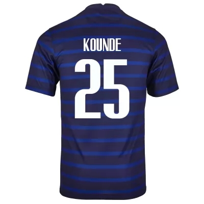 Naisten Ranskan jalkapallomaajoukkue Jules Kounde #25 Kotipaita Tummansininen 2021 Lyhythihainen Paita