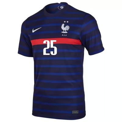 Miesten Ranskan Jalkapallomaajoukkue Jules Kounde #25 Kotipaita Tummansininen 2021 Lyhythihainen Paita