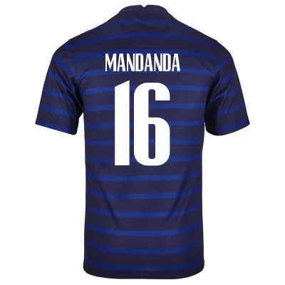 Lapset Ranskan jalkapallomaajoukkue Steve Mandanda #16 Kotipaita Tummansininen 2021 Lyhythihainen Paita