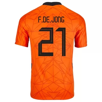 Miesten Alankomaiden jalkapallomaajoukkue Frenkie de Jong #21 Kotipaita Oranssi 2021 Lyhythihainen Paita
