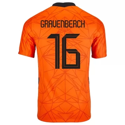 Naisten Alankomaiden jalkapallomaajoukkue Ryan Gravenberch #16 Kotipaita Oranssi 2021 Lyhythihainen Paita