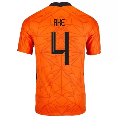 Naisten Alankomaiden jalkapallomaajoukkue Nathan Ake #4 Kotipaita Oranssi 2021 Lyhythihainen Paita