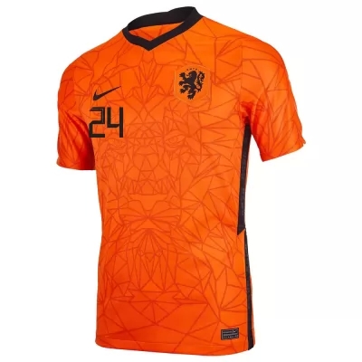 Naisten Alankomaiden Jalkapallomaajoukkue Teun Koopmeiners #24 Kotipaita Oranssi 2021 Lyhythihainen Paita