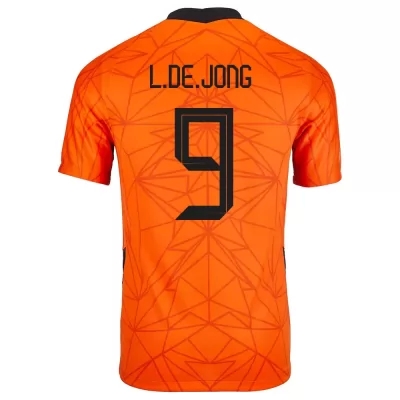 Lapset Alankomaiden Jalkapallomaajoukkue Luuk De Jong #9 Kotipaita Oranssi 2021 Lyhythihainen Paita