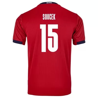 Lapset Tšekin Jalkapallomaajoukkue Tomas Soucek #15 Kotipaita Punainen 2021 Lyhythihainen Paita