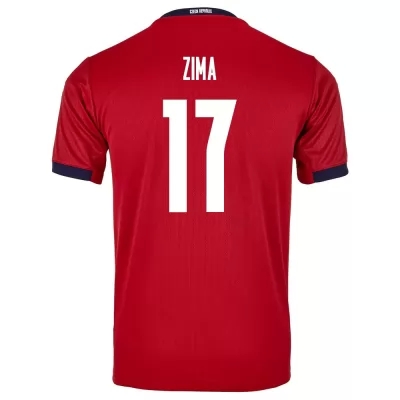 Naisten Tšekin Jalkapallomaajoukkue David Zima #17 Kotipaita Punainen 2021 Lyhythihainen Paita