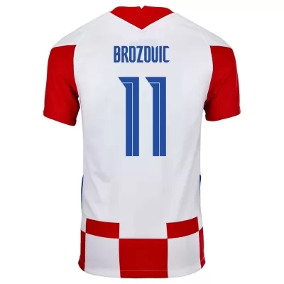 Miesten Kroatian jalkapallomaajoukkue Marcelo Brozovic #11 Kotipaita Punainen Valkoinen 2021 Lyhythihainen Paita