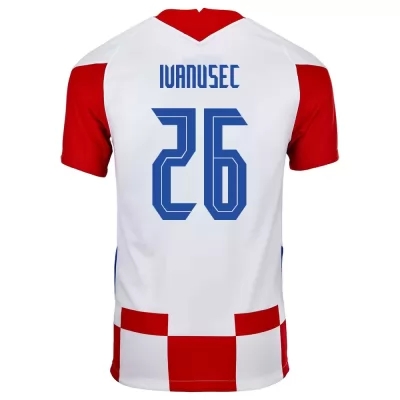 Naisten Kroatian jalkapallomaajoukkue Luka Ivanusec #26 Kotipaita Punainen Valkoinen 2021 Lyhythihainen Paita