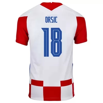 Miesten Kroatian jalkapallomaajoukkue Mislav Orsic #18 Kotipaita Punainen Valkoinen 2021 Lyhythihainen Paita