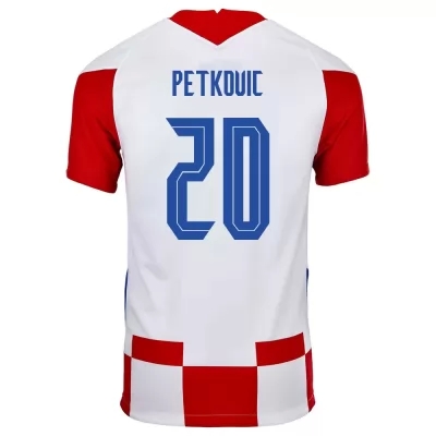 Lapset Kroatian jalkapallomaajoukkue Bruno Petkovic #20 Kotipaita Punainen Valkoinen 2021 Lyhythihainen Paita