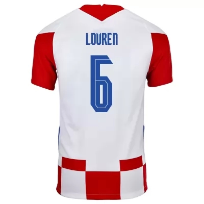 Lapset Kroatian jalkapallomaajoukkue Dejan Lovren #6 Kotipaita Punainen Valkoinen 2021 Lyhythihainen Paita
