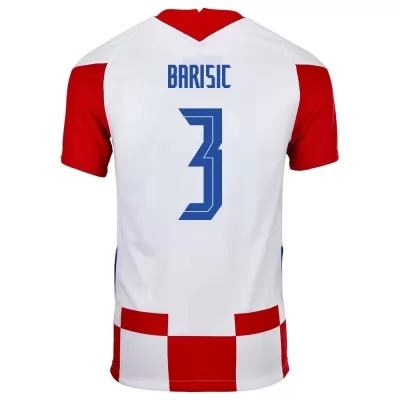Naisten Kroatian jalkapallomaajoukkue Borna Barisic #3 Kotipaita Punainen Valkoinen 2021 Lyhythihainen Paita