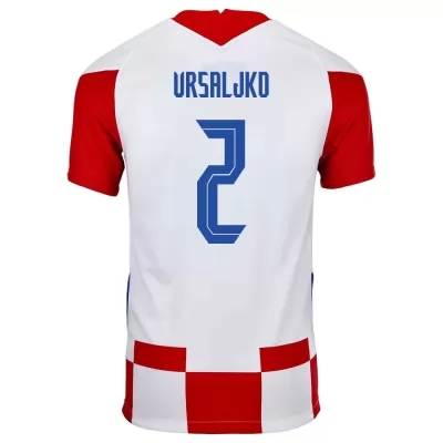 Miesten Kroatian jalkapallomaajoukkue Sime Vrsaljko #2 Kotipaita Punainen Valkoinen 2021 Lyhythihainen Paita