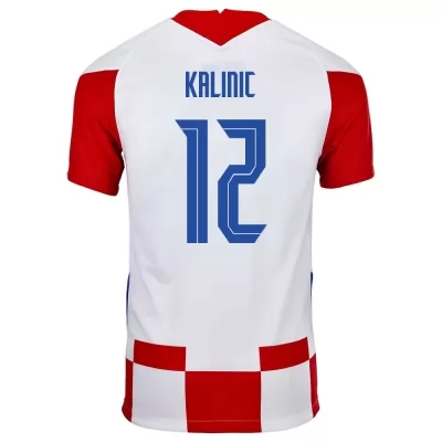 Lapset Kroatian jalkapallomaajoukkue Lovre Kalinic #12 Kotipaita Punainen Valkoinen 2021 Lyhythihainen Paita