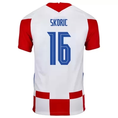 Miesten Kroatian jalkapallomaajoukkue Mile Skoric #16 Kotipaita Punainen Valkoinen 2021 Lyhythihainen Paita