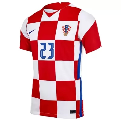 Miesten Kroatian Jalkapallomaajoukkue Simon Sluga #23 Kotipaita Punainen Valkoinen 2021 Lyhythihainen Paita