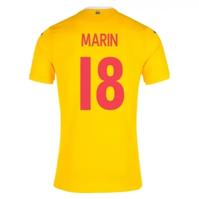 Naisten Romanian Jalkapallomaajoukkue Razvan Marin #18 Kotipaita Keltainen 2021 Lyhythihainen Paita