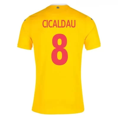 Naisten Romanian Jalkapallomaajoukkue Alexandru Cicaldau #8 Kotipaita Keltainen 2021 Lyhythihainen Paita