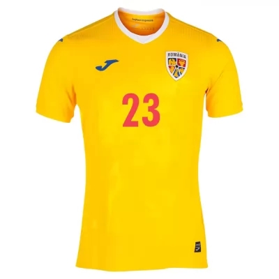 Naisten Romanian Jalkapallomaajoukkue Nicolae Stanciu #23 Kotipaita Keltainen 2021 Lyhythihainen Paita