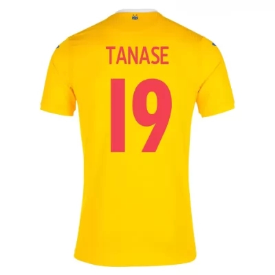 Miesten Romanian Jalkapallomaajoukkue Florin Tanase #19 Kotipaita Keltainen 2021 Lyhythihainen Paita