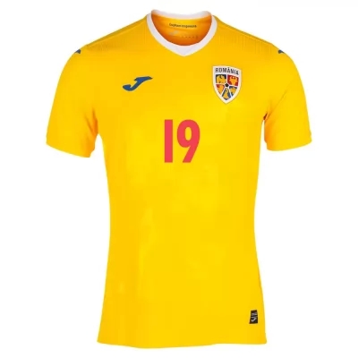 Naisten Romanian Jalkapallomaajoukkue Florin Tanase #19 Kotipaita Keltainen 2021 Lyhythihainen Paita