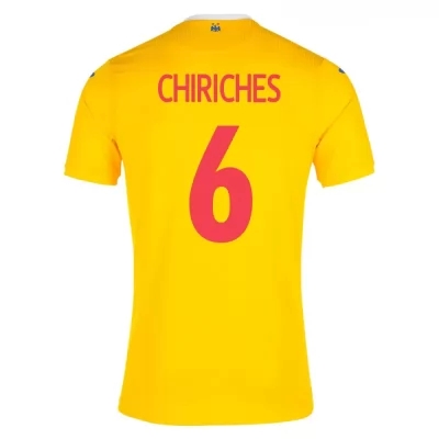 Naisten Romanian Jalkapallomaajoukkue Vlad Chiriches #6 Kotipaita Keltainen 2021 Lyhythihainen Paita