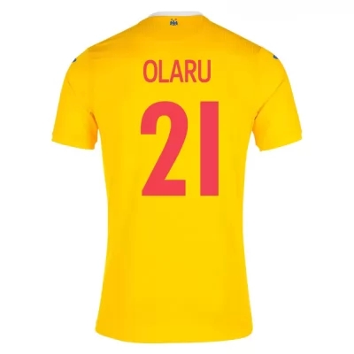 Naisten Romanian Jalkapallomaajoukkue Darius Olaru #21 Kotipaita Keltainen 2021 Lyhythihainen Paita