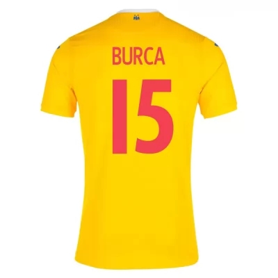 Naisten Romanian Jalkapallomaajoukkue Andrei Burca #15 Kotipaita Keltainen 2021 Lyhythihainen Paita