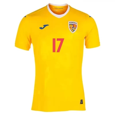 Naisten Romanian Jalkapallomaajoukkue Alexandru Paun #17 Kotipaita Keltainen 2021 Lyhythihainen Paita
