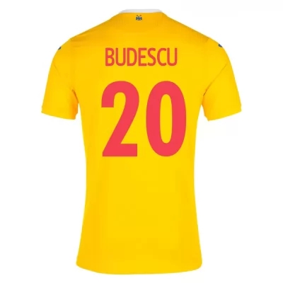 Lapset Romanian Jalkapallomaajoukkue Constantin Budescu #20 Kotipaita Keltainen 2021 Lyhythihainen Paita